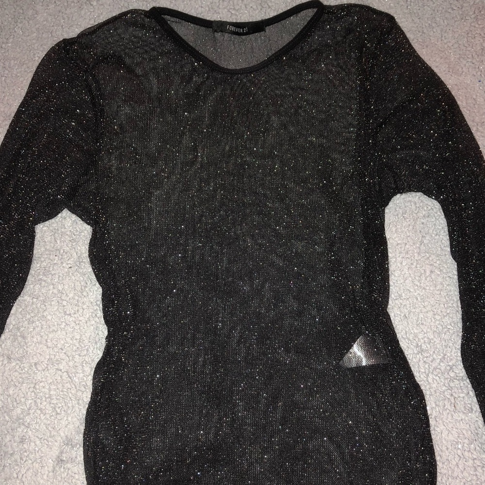 Mesh glitter bodysuit